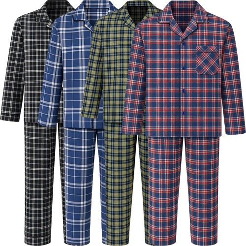 Mens cotton pyjamas check - cotton,