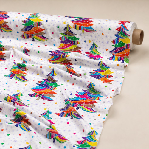 Christmas tree jersey fabric - tree,