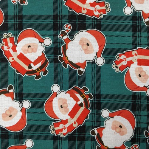 Christmas santa jersey fabric - christmas,