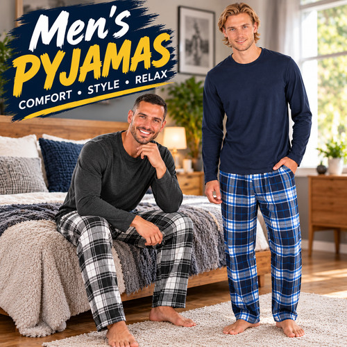 Mens pyjamas set long sleeve - long,
