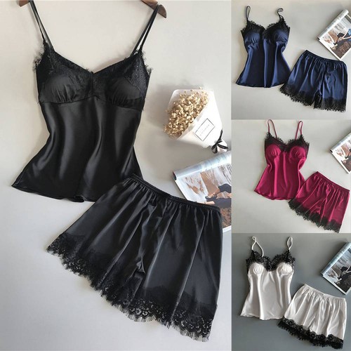 Womens sexy satin silk lace - satin,