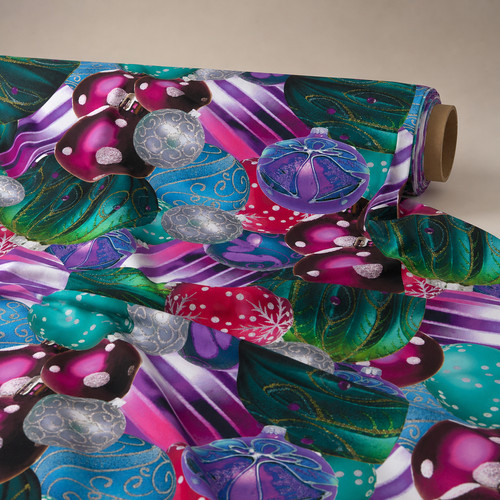 Christmas bauble jersey fabric - christmas,